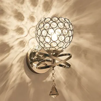 Aukso/Skiedra LED Siena Sconce Kristalų Sienų apšvietimo Paprasta Miegamojo Lovos Sienos Kristalų Lempos dega Namo Kambarį Ligting