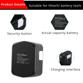 Bateriją EB1414S 14,4 V 2.0 Ah Ni-CD Hitachi Power Tool Batteria EB 1414S 319104 319933 EB1412S EB1420RS DH 14DL