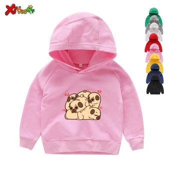 Berniukų, Mergaičių Hoodies Palaidinės 3-9Y KIDS Pink Hoodies Palaidinės šunelis Animacinių filmų Grafika Mergaičių, Kūdikių Medvilnės Vienaragis Mergina Hoodies