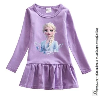 Disney Rudenį Mergina Drabužius ilgomis Rankovėmis Vaikai Suknelė Mergina Užšaldyti Elsa Princesė Dress Vestdios Merginos Žiemos Dress