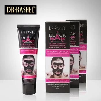 DR RASHEL Juoda Kauke Nosies Blackhead Valiklis Nulupkite Veido Kaukė Spuogų Gydymas Kolageno Su Bambuko Anglimi, 100 ML Dubajus Prekės