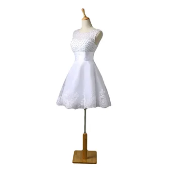 Europos Retro duobute trumpas baltos suknelės, plius dydis