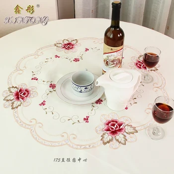 Europos Sodą, siuvinėta Staltiesė apvalios formos valgomojo stalas, medžiaga rožių žiedų arbata carbinet padengti pagalvėlė vestuvių dekoravimas