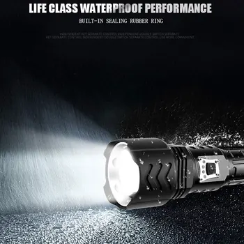 Galingas 4 Branduolių XHP90 LED Žibintuvėlis Su Baterija Ekranas Nešiojamų Torh lauko vandeniui šviesos Tinka kempingas, nuotykių