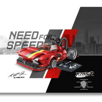Greitis Čempionų Lenktynių Souped Iki Need For Speed Modifikuotų Automobilių Supercars Blokai Kit Plytų Klasikinis Modelis, Žaislai Vaikams