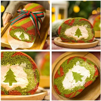 Kalėdų Eglutė Silikoninio Vamzdelio Formos Šokolado Putėsiai Sluoksnio Pyragas Pelėsių Šveicarijos Roll Pildymo Tortas Dekoravimo Priemonės, Kepimo Priedai