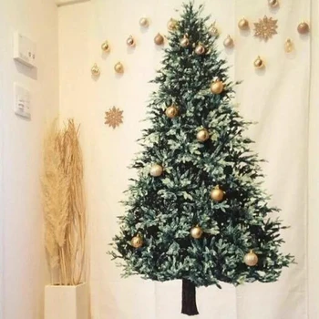 Kalėdų Medžio Pušies Pakabinti Audiniai Sienų Dekoras Medžiaga Kalėdinė Dekoracija Namuose Mažų Šviežių Atostogų Fono Paprastas Siuvinėjimas