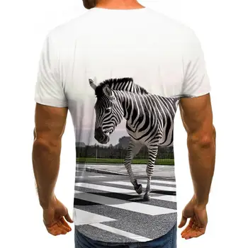KYKU Zebra T-shirt Vyrai Gyvūnų marškinėliai 3d Miesto Juokinga T marškinėliai trumpomis Rankovėmis Punk Rock Spausdinti Streetwear Viršūnės