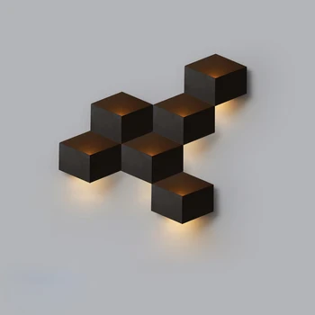 Kūrybos Geometrinis LED Siena Šviesos Miegamojo Lovos Modernios Sienos Lempos minimalistinio Fone Laiptai Eilėje Koridoriaus Sienos Sconce
