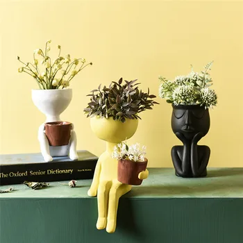 Kūrybos Portretas, Skulptūros, Vazos, Gėlių Vazonas Sodo Saugojimo Abstraktaus Pobūdžio Succulents Augalų Puodą Micro Kraštovaizdžio Dekoras