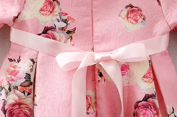 Mergina Dress 2019 M. Pavasarį Naujas Baby Girl Gėlių Spausdinti Princesė Suknelės Vaikai Šalis Drabužiai Vaikams Mergaitėms Cheongsam Suknelė 2-6 Metai