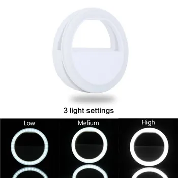 Mobiliojo Telefono Selfie Įrašą Žiedas Šviesos 3 Ryškumas Užpildyti Flash LED Lempos, Šviesa Už Telefoną, Tabletės Fotoaparatas
