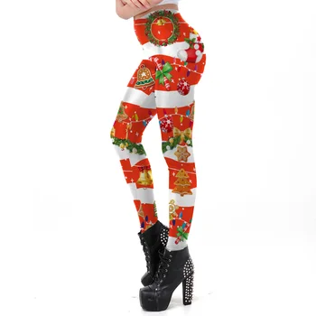 Naujas 3D Seksuali Moteris Legging Kalėdų Eglutė Briedžių Snaigės Spausdinimo Fitneso leggins Mados Plonas Aukštos Juosmens Antblauzdžiai Moteris Kelnės
