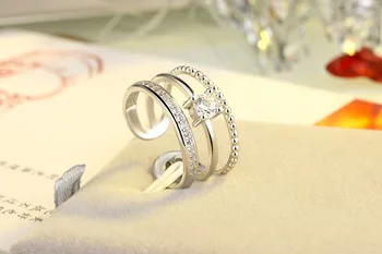 Naujas atvykimo mados blizga cirkonis star 925 sterlingas sidabro moterų vestuvių piršto žiedai, moterų papuošalai didmeninė lašas laivybos