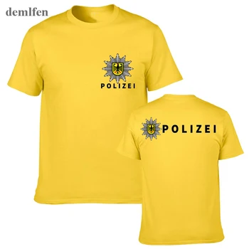Naujas Polizei Bundespolizei Policijos Vokietija 2 SidesT-shirt Vyrai Medvilnė Marškinėliai trumpomis Rankovėmis Mados Viršūnes Tees