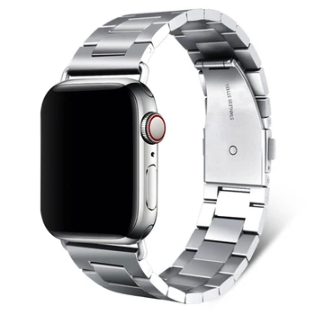 Nerūdijančio plieno dirželis 38MM 42MM apple watch band 4 3 2 1 metalo grandinė, su pažangaus dirželis iwatch 5 40MM 44MM priedai