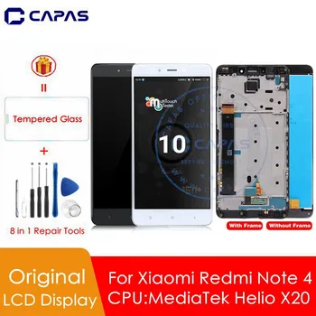 Originalą Xiaomi Redmi 4 Pastaba LCD Ekranas + Rėmas MediaTek 10 Touch Ekranas Redmi NOTE4 MTK Gel X20 Rodomą Pakeitimo