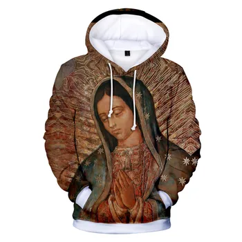 Our Lady Of Gvadalupės Mergelės Marijos Katalikų Meksika hoodies harajuku 3D dizaino marškinėlius streetwear Vyrų/Moterų Kailio Vaikams Hoodie