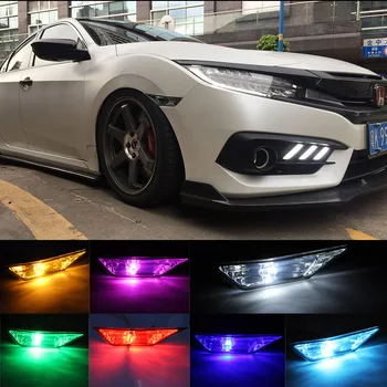 Rūkyti Objektyvas / Skaidrus Objektyvas Šoninis Gabaritinis Žibintas Korpusas + T10 LED Lemputes Rinkinio 2016 m.-iki 10-ojo Gen Honda Civic Sedanas/Coupe/Sedanas