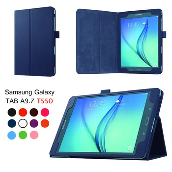 Samsung Galaxy Tab 9.7 SM-T550 SM-T551 SM-T555 T550 2 Atvejis Sulankstomas Stovas Apversti PU Oda Padengti Atveju+stylus