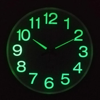 Sieniniai Laikrodžiai Naktį Šviesos Funkcija 12 Colių Tiksi Ne Silent Kvarco baterijomis, Apvalios, Lengvai Skaityti