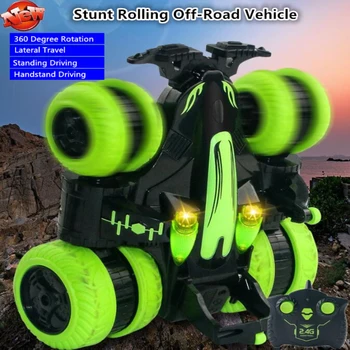 Stunt Akrobatikos Off-Road, Nuotolinio Valdymo Automobilių, RC 2.4 G Didelės Spartos 360 Laipsnių kampu Stovi Aukštyn kojom Horizontalus Vairavimo Vaikų Žaislas