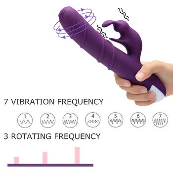 Sukasi Rabbit Vibratorius G Spot Dildo Vibratorius Moterims su 3 Stiprus 360 Laipsnių Besisukantis ,Asmens Klitorio Vibratorius, Sekso Žaislai