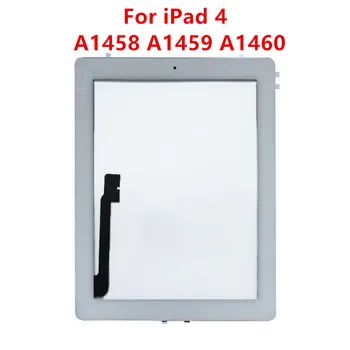 Tabletę T Skydelis iPad 4 A1458 A1459 A1460 skaitmeninis keitiklis Stiklo Jutiklių montavimas Home Mygtuką iPad 4 Ekrano Replecement