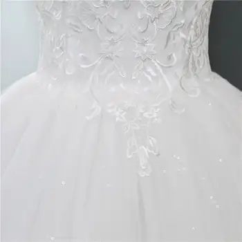 Tai YiiYa Seksualus Valtis Kaklo Vestuvių Suknelės Paprasta Off White Pigūs Vestuvių Suknelė be Rankovių HS284