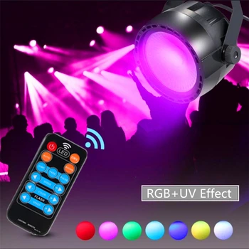 UV+RGB Poveikis 30W COB LED Etape Plauti Šviesos ,Bevielį Nuotolinio valdymo pultą Ir DMX Contol LED Par Šviesos DJ, Vestuves Baras Klubo LED Lempos