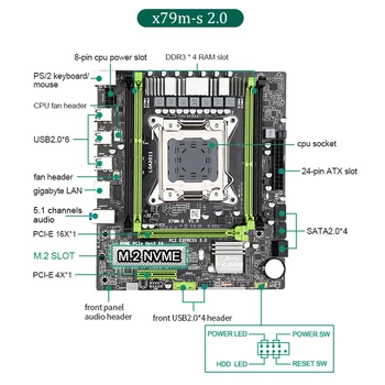 X79 motininė plokštė rinkinys su Xeon E5-2620 PROCESORIAUS LGA2011 combo 4*4 = 16 GB 1333Mhz DDR3 atminties RAM GTX650 1GB aušintuvas derinys