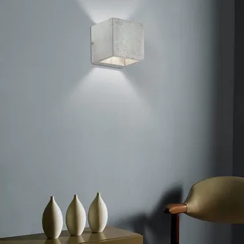 Šiuolaikinės Cemento Sienos Žibintai Loft Stiliaus Šiaurės LED Kvadratinių Pramoninės Vėjo Sieniniai Šviestuvai lampara sumalti Sienos sconces Namų Apšvietimas