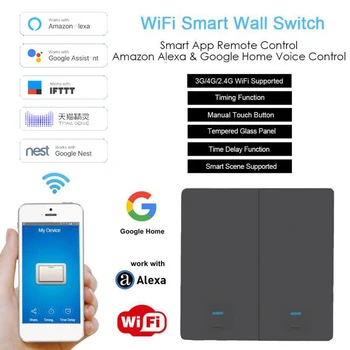 1/2/3 Gauja TUYA WiFi Smart Touch Jungiklis 90-250V Namo Sienos Mygtuką Alexa 