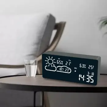 2 Spalvų DC5.0V LED Skaitmeninis Laikrodis-Žadintuvas Su Temperatūra Ir Drėgmė, Apšvietimas Darbalaukio Stalo Laikrodžiai Stalinis Laikrodis Smart Home