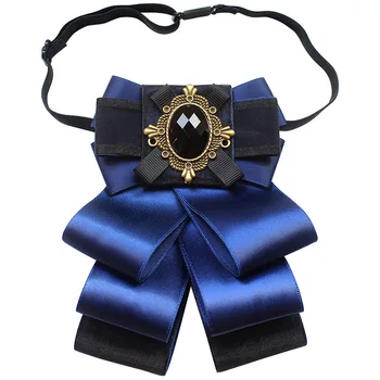 2020 m. Vyrai Moterys Bling Big Blue Ribbon Lydinio Krištolas kalnų krištolas peteliškę Cravat Kelių sluoksnis Necktie Dėvėti Elastinės Juostos Bowtie Sviesto