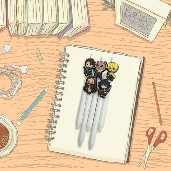 5vnt Japonų Anime Demon Slayer: Kimetsu Nr. Yaiba Gelio Rašiklis Kūrybos Raštinės reikmenys Studentų Rašymo Įrankis Animaciją, Paspauskite Pen