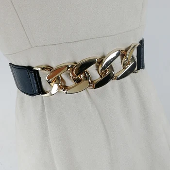 Aukso grandinės diržas elastinga korsetas diržai moterų ketting riem ruožas cummerbunds sidabro spalvos metalo ceinture femme suknelė juostos