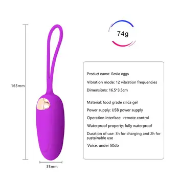 Belaidžio Vibruojančio Meilės Kiaušinių Nuotolinio Valdymo Kelių Rūšių Galingas Vibratorius Kulka USB Įkrovimo Vandeniui Suaugusiųjų Sekso Žaislas A6HC