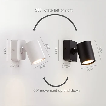 CETANT Led sieniniai šviestuvai Pasukti 360 folding Nuotolinio valdymo modernus miegamojo sienos lempa, laiptų studija kambarį skaitymo šviesa