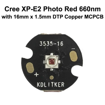 Cree XP-E2 30 P2 Nuotrauka Red 660nm LED Spinduolis su KDLITKER DTP Vario MCPCB (1 pc)