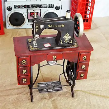 Derliaus metalo gražus siuvimo mašinos modelis, namų dekoro namų puošmena Velykų