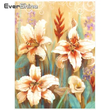 Evershine Diamond Siuvinėjimo Gėlės 5D Diamond Tapybos kvadratiniu Gręžimo Gėlių Nuotraukas Strazdų Namų Puošybai