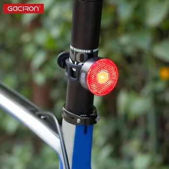 GACIRON Smart Įspėjamoji Lemputė Dviračių Galinis Žibintas 10 Liumenų USB Įkrovimo Dviratį Uodegos šviesos Saugos Dviračiais, Dviračių Lempos Priedai