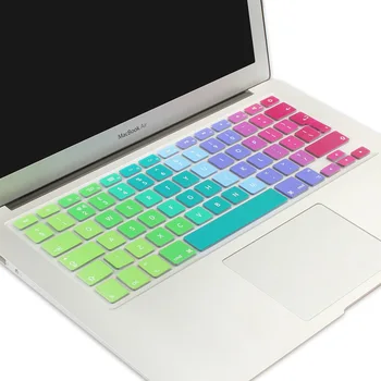 Gradientas Vaivorykštė Vandeniui ES/JK Išdėstymo Klaviatūra Raštas Padengti Lipdukai ant Odos MacBook Pro 13 15 17 