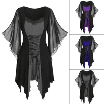 Helovyno Cosplay Viduramžių Steampunk Halloween Kostiumai Moterims Karnavalas Ragana Suknelė Moterims Gotikos Retro Teismas Viktorijos Suknelė