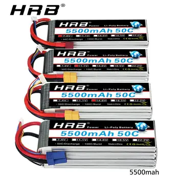 HRB 3 11.1 v Lipo baterija 2S 4S 5S 6S 22.2 v 5500mAh 50C su T plug EB5 jungtis rc Sraigtasparnis Quadcopter Nepilotuojamų Automobilių Valtis