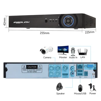 Irisolink 4CH Vaizdo Stebėjimo Sistemos 1080N DVR Saugumo kamerų Sistema 4pcs 720P Nightvision IP67 atsparus Vandeniui Kamerų Komplektai