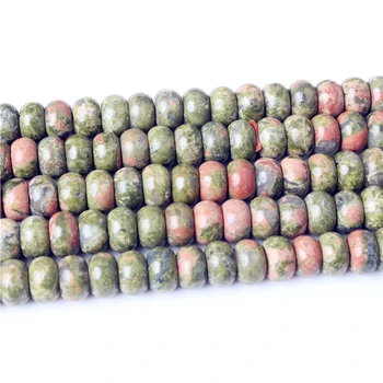 Linxiang bižuterijos 4x6 ~ 5x8mm natūralus akmuo intervalas pearl žalia akmuo pušies granulių 