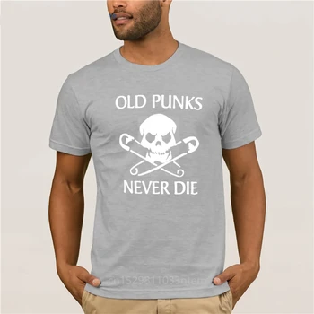 Marškinėlius Seni pankai niekada mirti atsitiktinis o-kaklo prarasti vasaros marškinėliai vyrams
