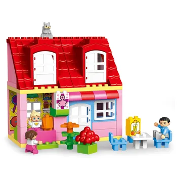 Mergaitė Princesė Didelio Dydžio Blokų Rinkinius Suderinama LegoINGlys Duploed Šeimos Namas Plytos, Plytos, Statyba Blokai, Žaislai Vaikams
